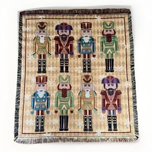 NWOT Mohawk Rug & Textile Christmas Nutcracker Wall Tapestry Woven Throw 48"x54"